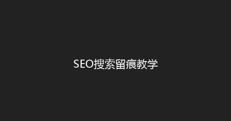 SEO搜索留痕教学 封面图